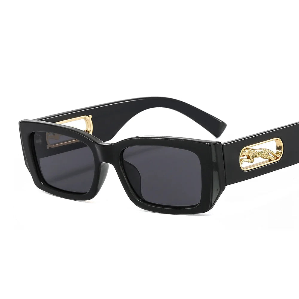 New Luxury Cheetah Decoration Fashion Sunglasses Men Glass Women Small square Custom logo Sunglasses 2022 Gafas De Sol