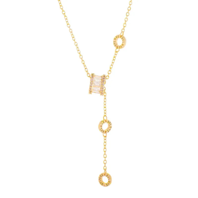 Women Jewelry and Accessories New Trending 18k Gold Plated Long Pendant Necklace for Women Gift