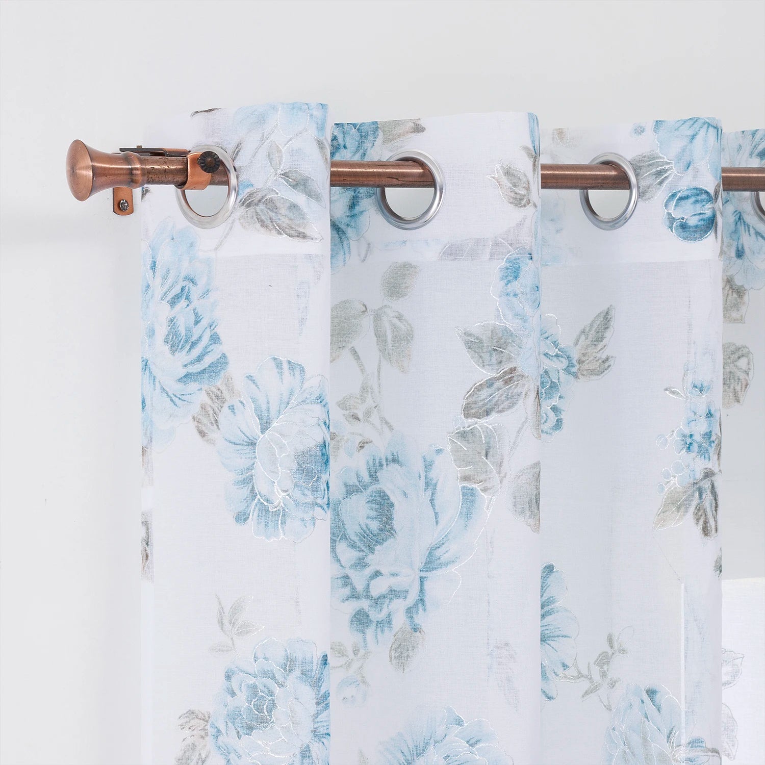 Custom Pattern Floral Sheer Curtains & Drapes Offset Printing Living Room Decor for Home Window