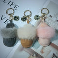 Winter Slipper-Shaped Shoe Keychain Keyring Zapatilla Bulk Fluffy Fur Ball Slipper Keychain
