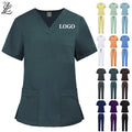 Popular Wholesale Women Hospital Breathable Uniforms Sets Custom Logo 2 Piece Medical Doctor  Nurse Soft Scrub Jogger Sets