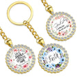 Scripture Key Chain Jewelry Christian Gifts Church Souvenir Vintage Crystal Rhinestone Golden Holy Bible Keychains