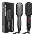 Hot Selling Portable 2 in 1 Electric Stainless Steel Straightening Comb Rotating Hair Straightener Brush with Plastic Handle
