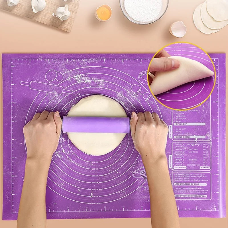 Kitchen Non-slip Nonstick Silicone Kneading Dough Mat Thicken Baking Pastry Silicone Mats