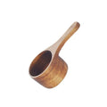 Cute Design Coffee Beans Measuring Scoop Protein Powder Tablespoon Short Handle Acacia Wood Coffee Bean Spoon for Kitchen