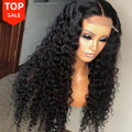 Natural Glueless Transparent Lace Raw Indian Deep Curly Hair Wigs for Black Women Full Lace Human Hair Lace Front Wig