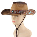 Cowgirl Hats Classic Quality Straw Western Embroidered Brim Hats for Women Music Festival Party Beach Cowboy Hat Embroidery