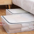 Wholesale Large Transparent Underbed Storage Box with Zipper Flat Waterproof Moisture-proof Quilts Clothing Fabric PVC Material