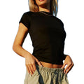 Spring-Summer Women's Slim-Fit Short-Sleeved T-Shirt O-Neck Base Coat Casual Style With Sustainable Materials