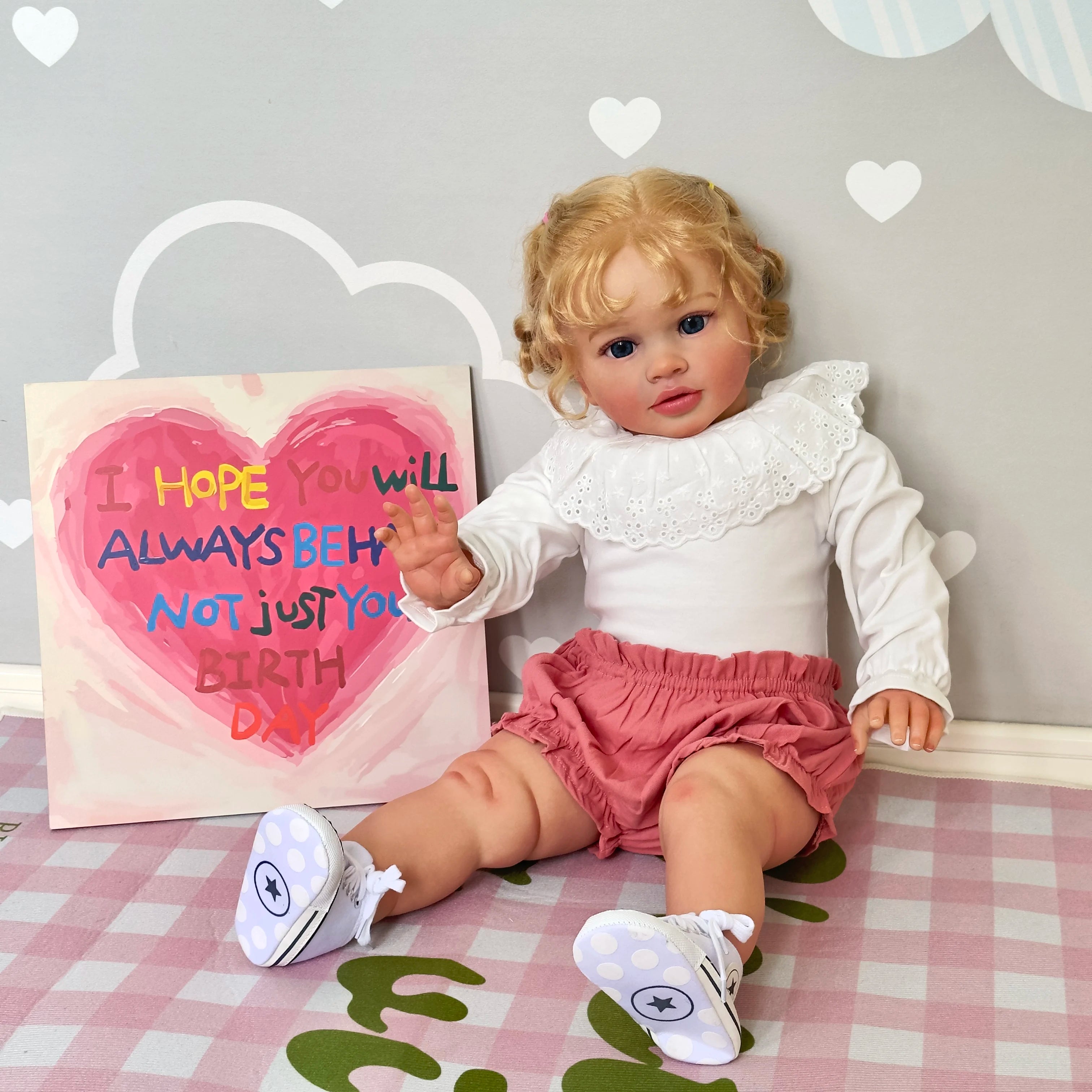 New Style 66cm Already Painted Finished Doll Reborn Toddler Pippa Baby Lifelike Soft Silicone Reborn Dolls for Girls Kids Toys