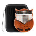 MELODIC KLM17-1 Owl-pattern 17 Keys Thumb Piano with Laser Logo Maple Wood Natural Color Carry Case