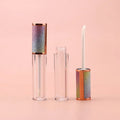 Good Quality Round Luxury Rose Gold Plastic Empty Lip Gloss Tubes Diamond Leather Stickers 6ml Custom Logo Lipstick Containers