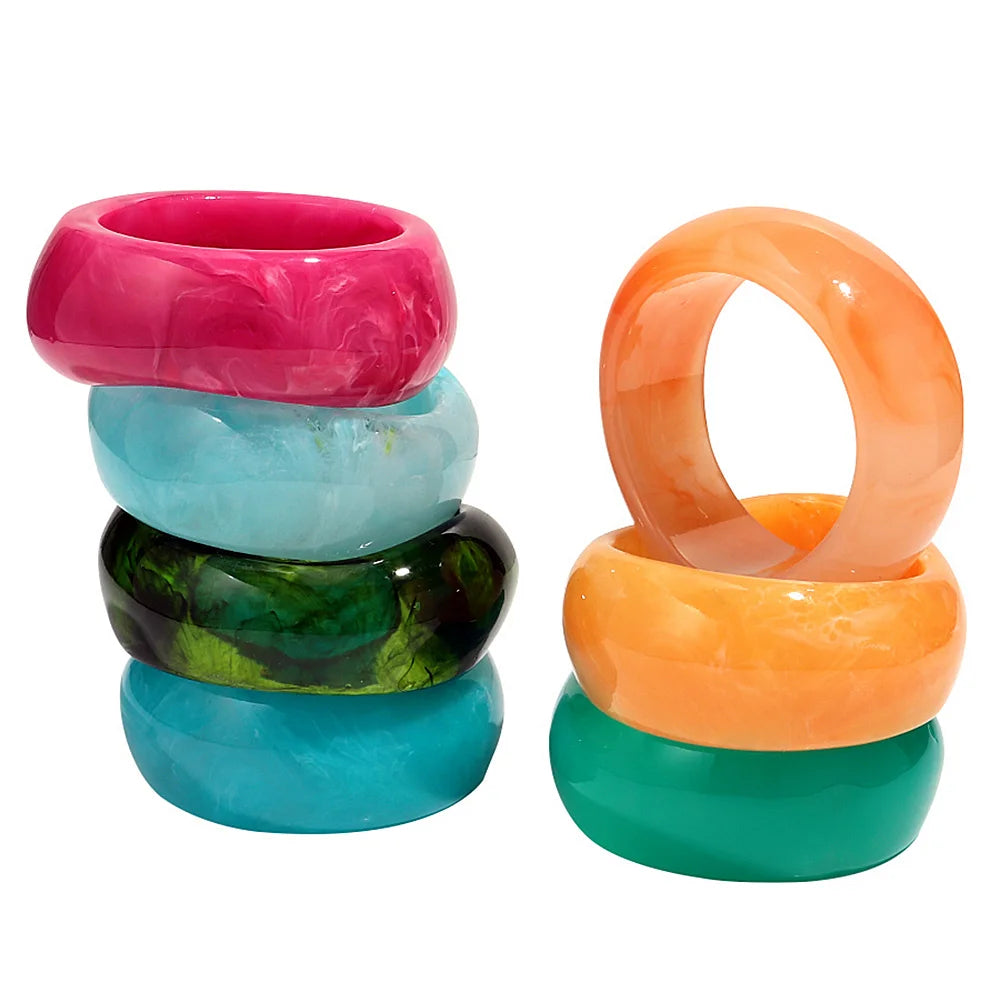 2025 New Fashion Bracelet Geometric Resin Bangle Jewelry Irregular Wide Acrylic Bracelet Bangles for Women