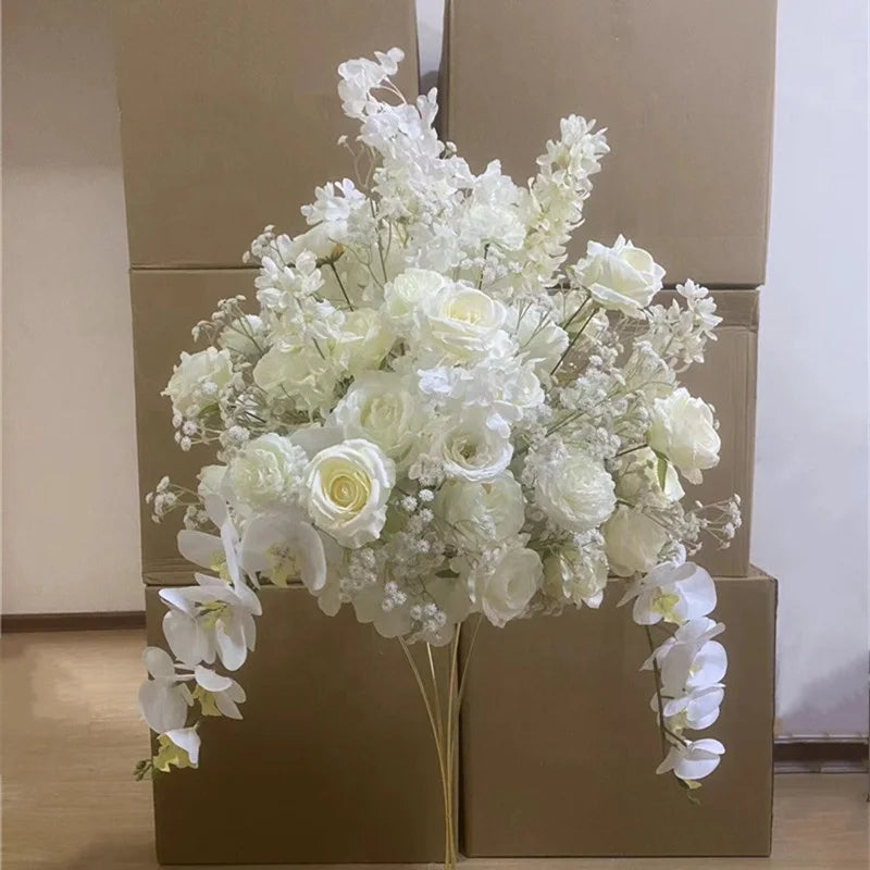 White Babys Breath Flower Arrangements Table Runner Floral Wedding Centerpieces Flower for Table Decoration