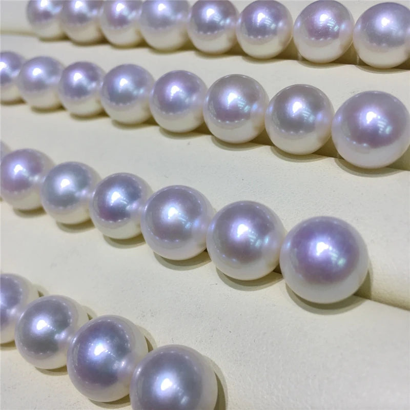 Zhuji 3A Freshwater Natural Freshwater Pearl Round Beads White Color for Earring Jewelry 7-11mm No Hole Pearls Low Price