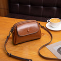 2025 New Fashionable Versatile One Shoulder Mini Bag with Premium Niche Design Oil Wax Leather Women's Bag