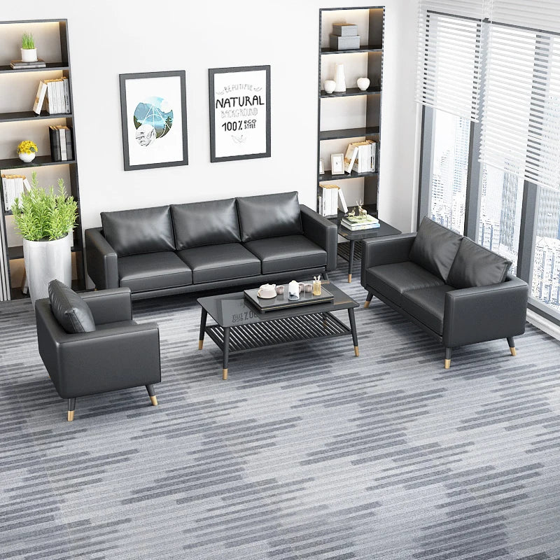 China Manufacture Quality Synthetic Leather Modular Set Office Furniture Sofa