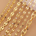 Fashion Hip Hop Pig Nose Brass Metal Chain DIY Coffee Bean Button ChainHalf Finished Necklace Bracelet for Beading Supplies Q39