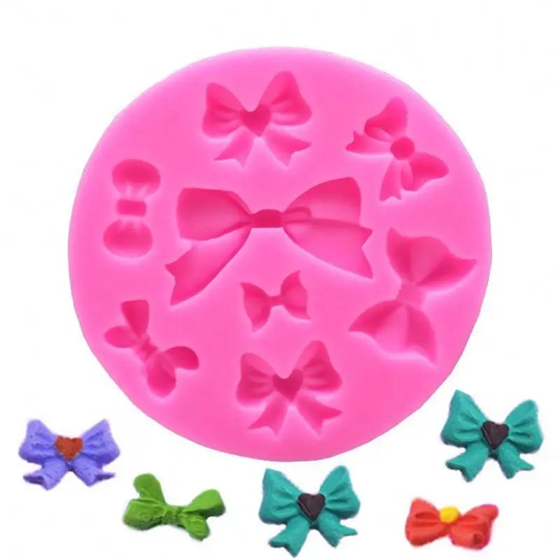 Bowknot Fondant Chocolate Candy Mold Mini Bow Moldes De Silicon Fondant Mold for DIY Cake Cup Decoration