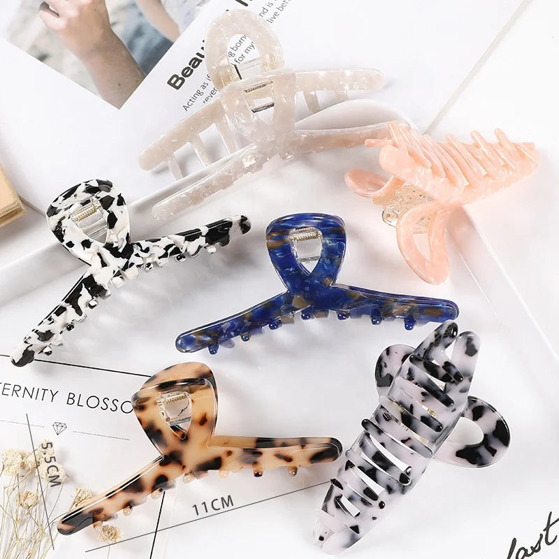 Custom Cellulose Acetate Extra Large Women Hair Accessories Daily Hair Claw Clips for Thick Hair
