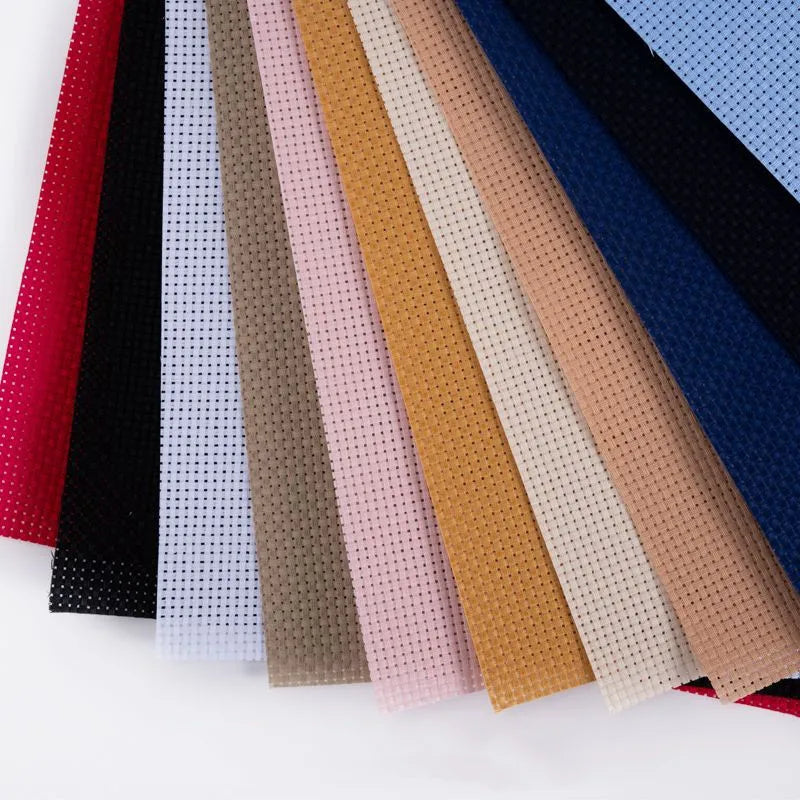 High Quality 11 Ct 14 Ct Colored Counted Cotton Aida Cloth Cross Stitch Fabric
