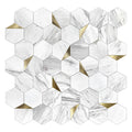 Factory Outlet Self Adhesive Luxury Hexagon Marble Mosaic Composite Wall Tiles Home Decor Peel and Stick Backsplash Tiles