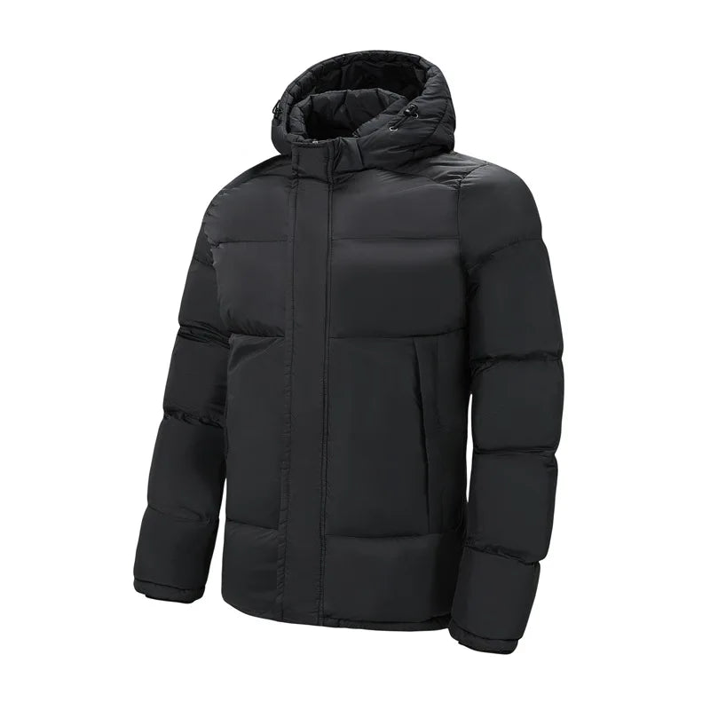 OEM Custom Men's Vintage Bubble Puffer Autumn Coat Warm Quilted Woolen Fabric Stand Collar Zipper Breathable Waterproof