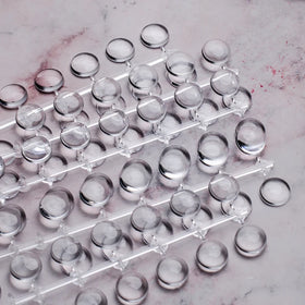 New 120 Pcs Transparent Crystal Round Nail Beads Tips (Elegant Style) for Nail Art Salon Use and Color Chart Board