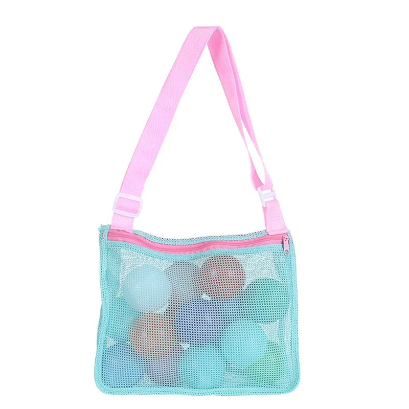 Summer Beach Shell Collection Bag Children's Toy Storage Collection Bag Travel Mesh Beach Shoulder Bag
