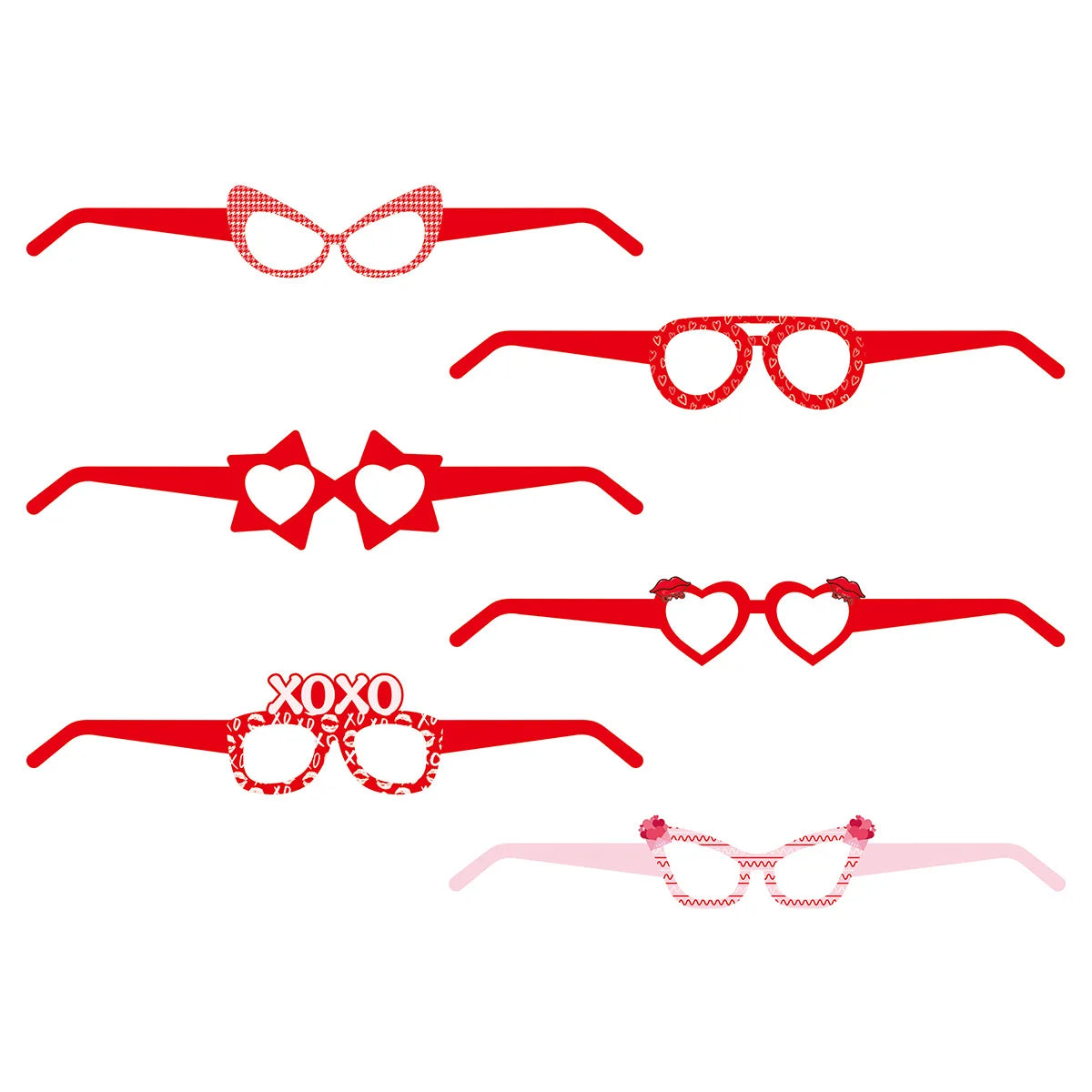 Valentine's Day Wedding Anniversary Party Decoration Glasses Love KISS ME Photography Glasses Heart Shape Party Supplies