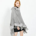 Jtfur Customized Ladies Autumn Elegant Casual Wrap Coat Female Faux Fur Poncho Women Fur Cloak