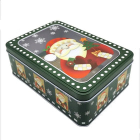 Custom Rectangle Food Metal Christmas Cookie Tin Box Packaging Square Candy Tin