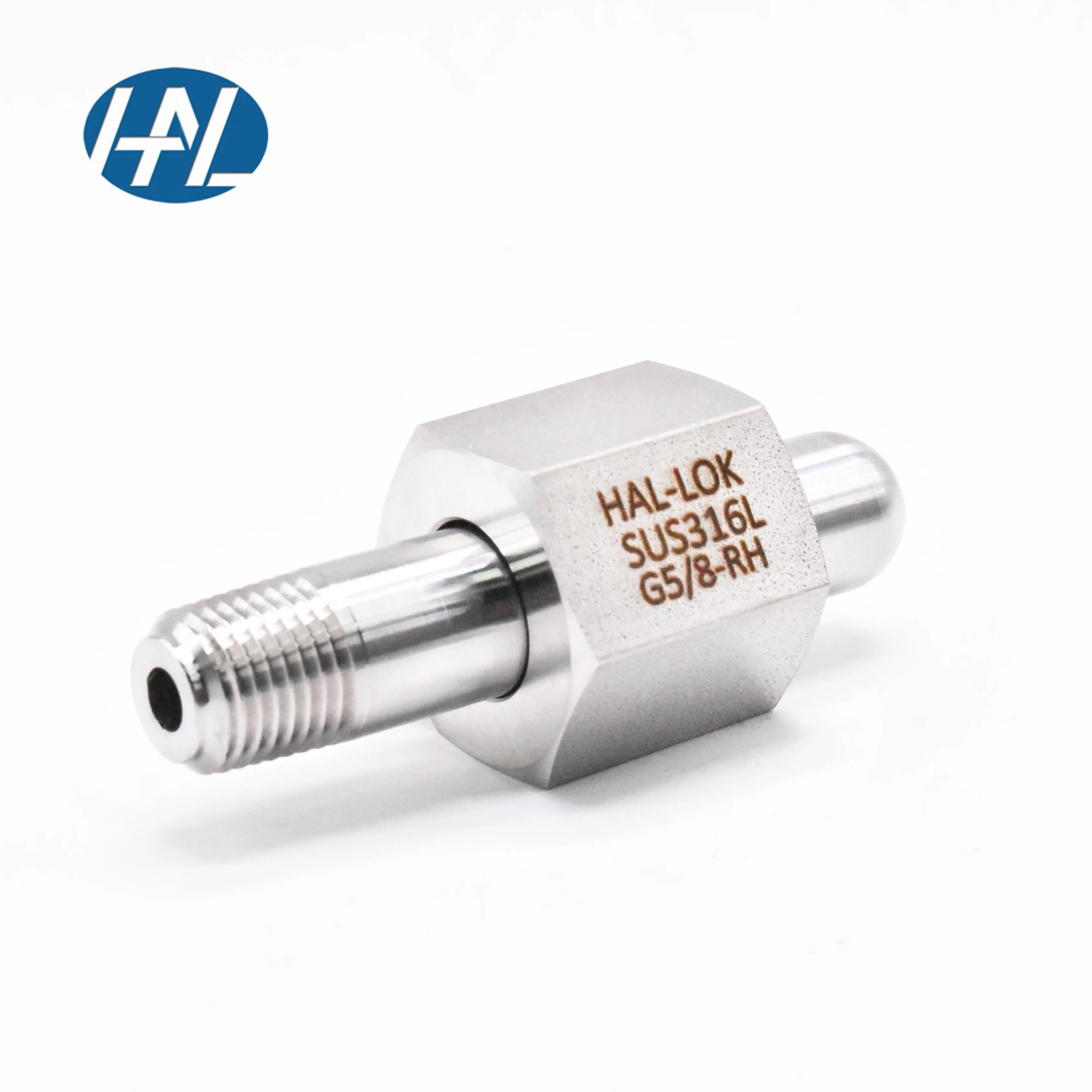 High Pressure Stainless Steel 316 Gas Cylinder Connectors CGA5/8"-RH Polished Fittings Forged 3000 PSI Oxygen Nitrogen