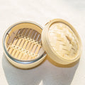 Wholesale Natural Eco-Friendly No Glue No Paint Hand Woven Steel Ring Wood Dumpling Cage Steamer 3L Capacity