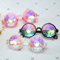 Round Kaleidoscope Sun Glasses Diffracted Colorful Women Crystal Fun Party Festival Sunglasses
