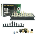 Ready to Ship 3 in 1 Magnetic Chess and Backgammon Game Set Foldable Chess Board Box for Playing Table Game