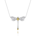 New Nature Insect Design Dragonfly Pendant Oval 8*10mm Dynamic Dragonfly Necklace 925 Silver Jewelry