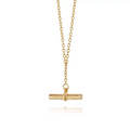 Gemnel Dainty Gold Plated Brass Jewelry bar Charm Gold Plated Brass Jewelry Brass Pendant Real Gold Plated Chain Link Necklace