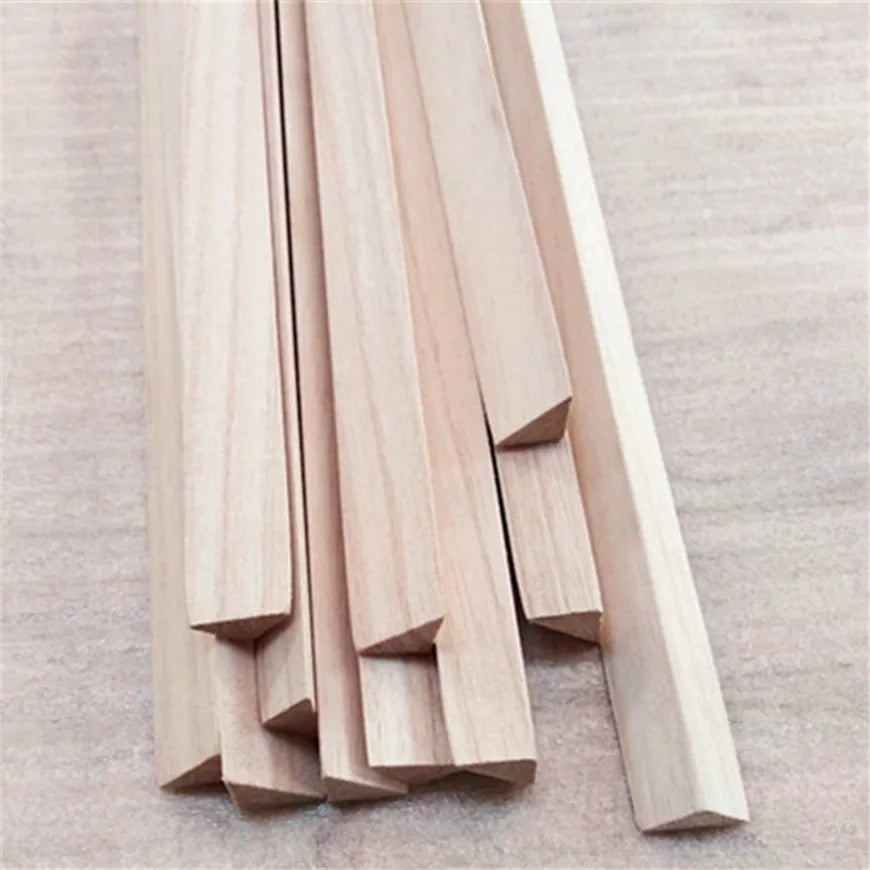 Triangle Shape Chamfer Wood Strips Paulownia Triangles square Batten Structure Fixed