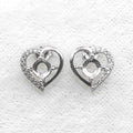 Sterling Silver 5*5mm Semi Mount Stud Earrings Empty Support Blank Claws Setting S925 Base Without Center Stone for DIY Inlay