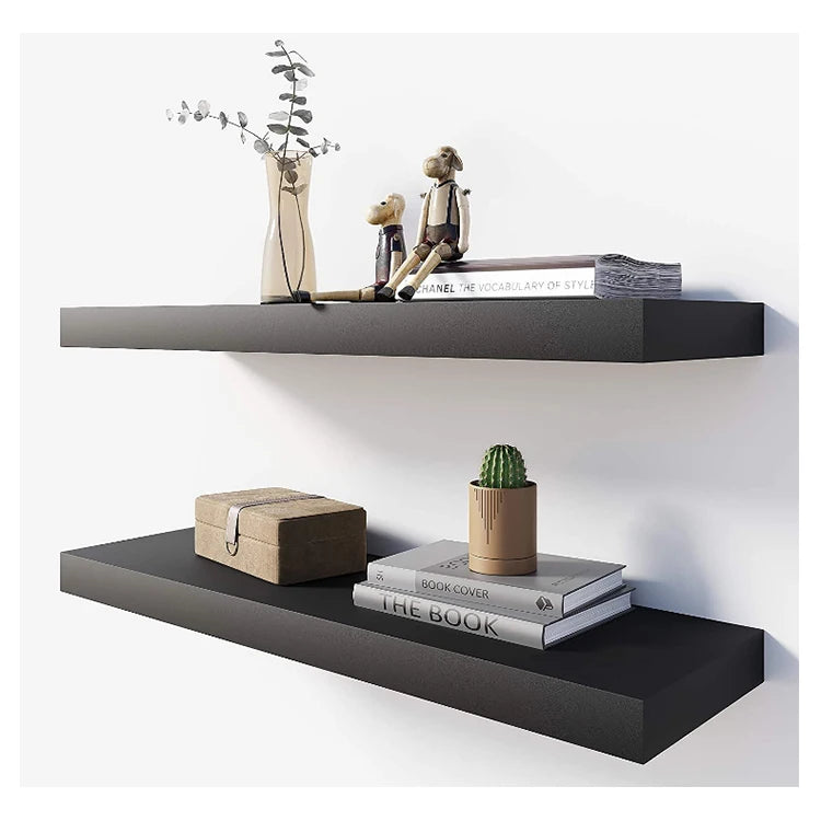 Natural Black Home Decoration Wall Shelf Storage and Storage Wood Shelves Floating CNLF