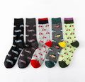 Custom logo Men Crew Socks Black Grey  Green Colorful Car Motorcycle Cartoon Socks Fashion Cotton Socks for Men