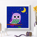 DIY 5D Diamond Painting Kits for Kids Night Owl Crystal Diamond Painting Children Animal Painting With Frame Home Decor