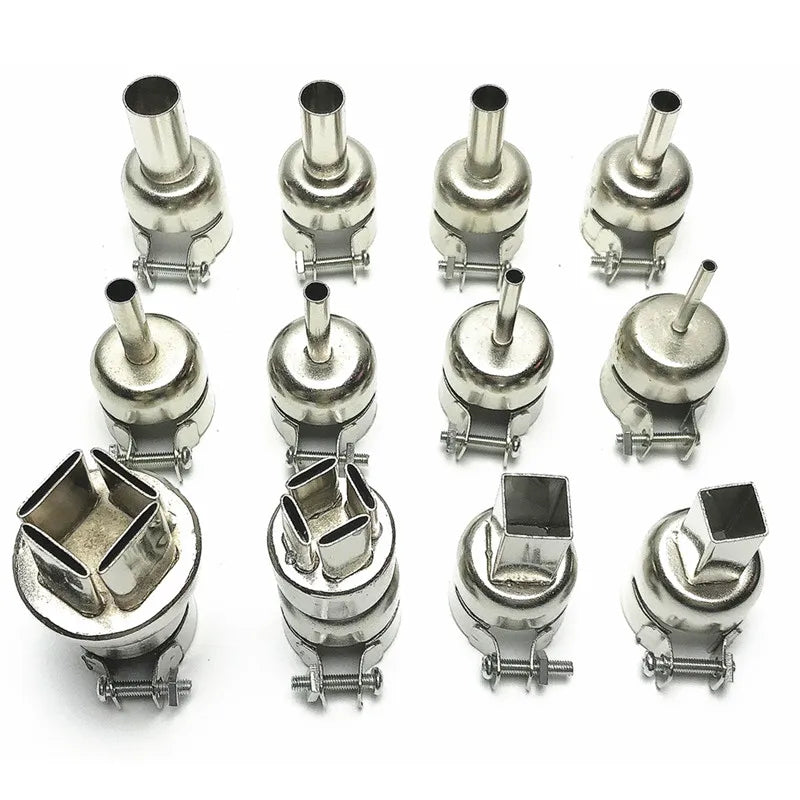 12pcs Square Hot Air Nozzle for Universal Soldering Station 850 8586 858D 8018Electric Tin Repair Tools BGA Wind Tsui