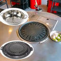 Commercial Desktop Embedded Bbq Gas Grill Round Smokeless Indoor Outdoor Stainless Steel Barbecue Gas Grill for Restaurant