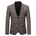 Men's Business Casual Plaid Suit Jacket Coat