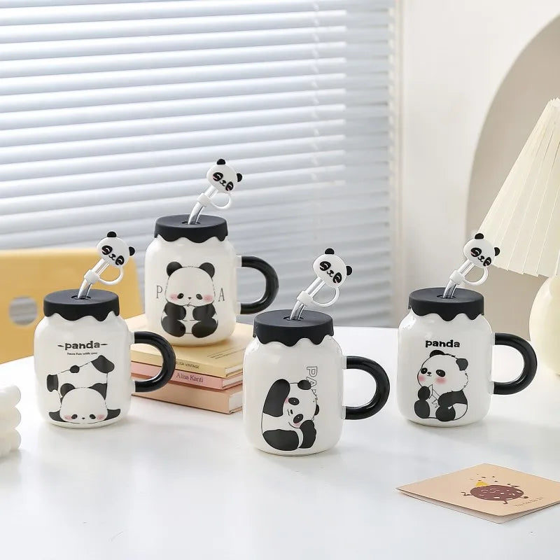 Wholesale Fashion Gifts Cartoon Cute Creative Panda Ceramic Mug for Girls