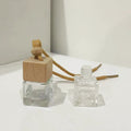 Ready Stock Square Car Perfume Bottle 10ml Clear Diffuser Bottle Hanging Custom Wooden Screw Cap