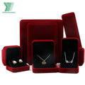 High Grade Cardboard Customized Size Jewelry Box Earrings Bracelet Ring Necklace Set Gift Boxes Cases Display Red 100 Pcs