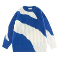 Factory Sell Color Block O-neck Sweater Autumn Winter Lazy Style Pullover Loose Casual All-match Bottom Knitted Sweater Male